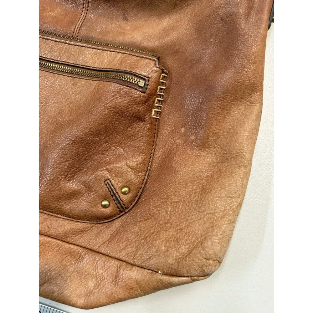 The Sak Tan Leather Hobo Crossbody Bag Tassel Boho‎ Cognac Large Tote